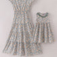 Fall floral print ruffle mom&me dress