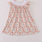 Fall leaves embroidery smocked ruffle dress