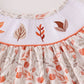Fall leaves embroidery smocked ruffle dress