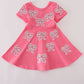 Pink bow sequin dress