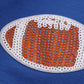 Blue football sequin dress