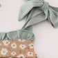 Mustard & mint floral print ruffle bubble