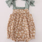 Mustard & mint floral print ruffle bubble