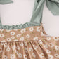 Mustard & mint floral print ruffle bloomer set
