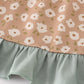 Mustard & mint floral print ruffle pants set