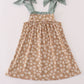 Mustard & mint floral print ruffle dress