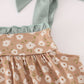 Mustard & mint floral print ruffle dress