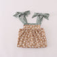 Mustard & mint floral print ruffle dress
