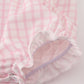 Pink puppy embroidery gingham bubble