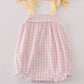 Pink puppy embroidery gingham bubble