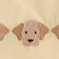 Yellow puppy embroidery gingham pants set