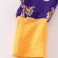 Purple LSU geaux tiger bamboo ruffle romper