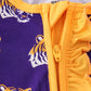 Purple LSU geaux tiger bamboo ruffle romper