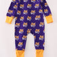 Purple LSU geaux tiger bamboo ruffle romper