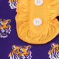 Purple LSU geaux tiger bamboo ruffle pajamas set