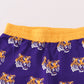 Purple LSU geaux tiger bamboo ruffle pajamas set