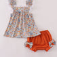 Fall floral print bloomer set