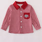 Alabama roll tide elephant embroidery button down shirt