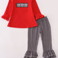 Georgia bulldog embroidery ruffle pants set