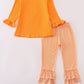 Orange Tennessee go vols applique ruffle pants set