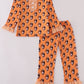 Orange Tennessee go vols print ruffle pajamas set