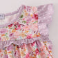 Purple floral print ruffle pants set