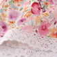Purple floral print ruffle pants set