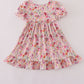 Purple floral print ruffle mom&me dress