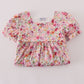 Purple floral print ruffle mom&me dress