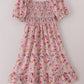 Purple floral print ruffle mom&me dress