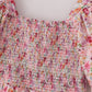 Purple floral print ruffle mom&me dress