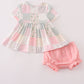 Pastel patchwork garden print bloomer set