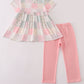 Pastel patchwork garden print pants set