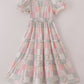 Pastel patchwork garden print tiered mom dress