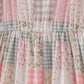 Pastel patchwork garden print tiered mom dress