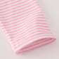 Pink stripe puppy embroidery ruffle pants set