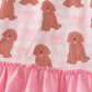 Pink puppy bow print ruffle pajamas dress