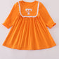 Orange Tennessee go vols embroidery ruffle dress