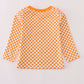 Orange Tennessee go vols embroidery checkered top