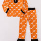 Orange Tennessee bamboo ruffle pajamas set