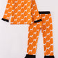 Orange Tennessee bamboo ruffle pajamas set