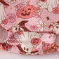 Pink pumpkin ghost print ruffle bubble