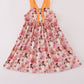 Pink pumpkin ghost print ruffle dress