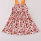 Pink pumpkin ghost print ruffle dress