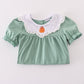 Green pumpkin bow embroidery dress