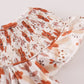 Fall floral print smocked bubble
