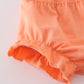 Orange pumpkin embroidery plaid bloomer set