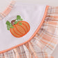 Orange pumpkin embroidery plaid ruffle pants set