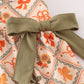 Green pumpkin bow print bloomer set