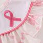 Pink bow tie embroidery ruffle bubble
